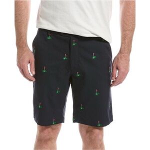 J. MCLAUGHLIN Men’s Golf Flag Embroidered Shorts Navy Size 34